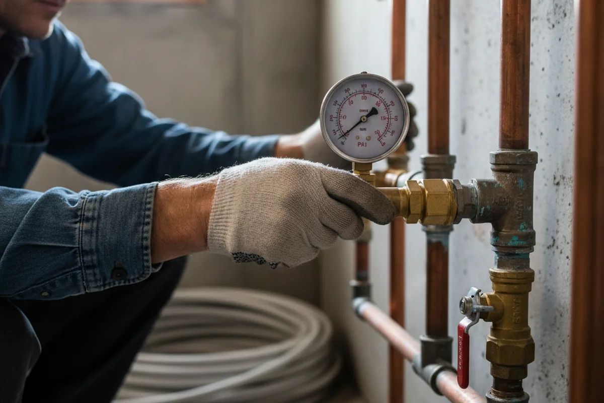 Pressure testing a repaired line during Water Line Repair in Chicora